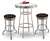 3 Piece Chrome Bar Table Set with 2 Chrome Cincinnati Bengals NFL Fabric Seat Barstools