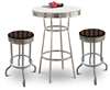 3 Piece Chrome Bar Table Set with 2 Chrome Cincinnati Bengals NFL Fabric Seat Barstools