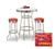 36" Tall Chrome Bar Table & 2 Kansas City Chiefs NFL Fabric Seat Barstools