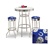 36" Tall Chrome Bar Table & 2 Indianapolis Colts NFL Fabric Seat Barstools