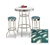 36" Tall Chrome Bar Table & 2 Philadelphia Eagles NFL Fabric Seat Barstools