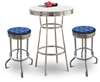 3 Piece Chrome Bar Table Set with 2 Chrome Detroit Lions NFL Fabric Seat Barstools
