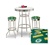 36" Tall Chrome Bar Table & 2 Green Bay Packers NFL Fabric Seat Barstools