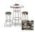 36" Tall Chrome Bar Table & 2 Baltimore Ravens NFL Fabric Seat Barstools