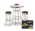 36" Tall Chrome Bar Table & 2 Pittsburgh Steelers NFL Black Fabric Seat Barstools