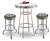 3 Piece Chrome Bar Table Set with 2 Chrome Houston Texans NFL Fabric Seat Barstools