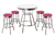 Custom Bar Table Pub Set Barstool Barstools Stool Stools White Vinyl Retro Chrome Hardwood Top Traditional Soda Fountain Style kitchen table set dorm table set dining table set furniture man cave mancave hot pink iced mauve