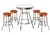 Custom Bar Table Pub Set Barstool Barstools Stool Stools White Vinyl Retro Chrome Hardwood Top Traditional Soda Fountain Style kitchen table set dorm table set dining table set furniture man cave mancave