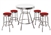 Custom Bar Table Pub Set Barstool Barstools Stool Stools Red Vinyl Retro Chrome Hardwood Top Traditional Soda Fountain Style dorm table set kitchen table set apartment table set furniture man cave mancave