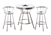 Bar Table Set 3 Piece with a White Table Featuring the Dallas Cowboys NFL Team Logo Decal and 2-29" Tall Swivel Seat Stools with Backrests and the Team Logo on White Vinyl Covered Seat Cushions