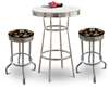 36" Tall Chrome Bar Table & 2 San Francisco Giants MLB Fabric Seat Barstools