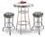 36" Tall Chrome Bar Table & 2 Houston Texans NFL Fabric Seat Barstools