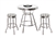 White 3-Piece Pub/Bar Table Set Featuring the Oakland Raiders White NFL Team Logo Decal and 2-29" Team Fabric and Clear Vinyl Covered Swivel Seat Cushions