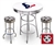 White 3-Piece Pub/Bar Table Set Featuring the Houston Texans NFL Team Logo Decal and 2-29" Team Fabric and Clear Vinyl Covered Swivel Seat Cushions