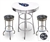 White 3-Piece Pub/Bar Table Set Featuring the Tennessee Titans NFL Team Logo Decal and 2-29" Team Fabric and Clear Vinyl Covered Swivel Seat Cushions