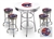 5 Piece White Pub/Bar Table Set Featuring a Team Logo and 4 – 29” Swivel Bar Stools Featuring the Chicago Cubs MLB Fleece Team Fabric and Clear Vinyl Covered Seat Cushions
