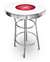 New Vintage Gasoline Themed 42" Tall Chrome Metal Bar Table with White Table Top Featuring Flying A Gasoline Logo Theme!