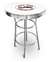 New Vintage Gasoline Themed 42" Tall Chrome Metal Bar Table with White Table Top Featuring Hot Rod Premium Logo Theme!