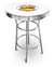 New Vintage Gasoline Themed 42" Tall Chrome Metal Bar Table with White Table Top Featuring Hot Rod Supreme Logo Theme!