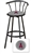 1 - 29" Black Metal Finish Bar Stool with backrest Featuring the Anaheim Angels MLB Team Logo Decal on a Grey Vinyl Covered Seat Cushion