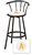 1 - 29" Black Metal Finish Bar Stool with backrest Featuring the Oakland A's MLB Team Logo Decal on a White Vinyl Covered Seat Cushion