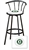 1 - 29" Black Metal Finish Bar Stool with backrest Featuring the Oakland Athletics MLB Team Logo Decal on a White Vinyl Covered Seat Cushion