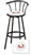 1 - 29" Black Metal Finish Bar Stool with backrest Featuring the St. Louis Cardinals MLB Team Logo Decal on a White Vinyl Covered Seat Cushion