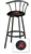 1 - 29" Black Metal Finish Bar Stool with backrest Featuring the Arizona Diamondbacks MLB Team Logo Decal on a Black Vinyl Covered Seat Cushion