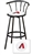 1 - 29" Black Metal Finish Bar Stool with backrest Featuring the Arizona Diamondbacks MLB Team Logo Decal on a White Vinyl Covered Seat Cushion