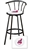 1 - 29" Black Metal Finish Bar Stool with backrest Featuring the Cleveland Indians MLB Team Logo Decal on a White Vinyl Covered Seat Cushion