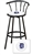 1 - 29" Black Metal Finish Bar Stool with backrest Featuring the Detroit Tigers MLB Team Logo Decal on a White Vinyl Covered Seat Cushion