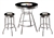 3 Piece Black Pub/Bar Table Featuring the Pittsburgh Steelers NFL Team Logo Decal and 2-29" Black Vinyl Team Logo Decal Swivel Stools