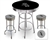 3 Piece Black Pub/Bar Table Featuring the Chicago White Sox MLB Team Logo Decal and 2 Gray Vinyl Team Logo Decal Swivel Stools