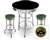 New 3 Piece Bar Table Set Includes 2 Swivel Seat Bar Stools featuring Polly Gas Theme with Green Seat Cushion