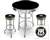 New 3 Piece Bar Table Set Includes 2 Swivel Seat Bar Stools featuring Route 66 Theme with Black Seat Cushion