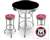 New 3 Piece Bar Table Set Includes 2 Swivel Seat Bar Stools featuring Route 66 Theme with Hot Pink Seat Cushion