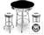 New 3 Piece Bar Table Set Includes 2 Swivel Seat Bar Stools featuring Route 66 Theme with White Seat Cushion