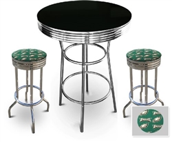 3 Piece Pub/Bar Table Set with 2 – 29” Swivel Stools Featuring Philadelphia Eagles NFL Fabric Covered Seat Cushions