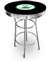 New Vintage Gasoline Themed 42" Tall Chrome Metal Bar Table with Black Table Top Featuring Dino Gasoline Logo Theme!