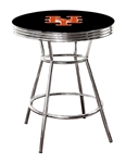 Replacement Black Bar Table Featuring the New York Mets MLB Team Logo Decal with Glass Option