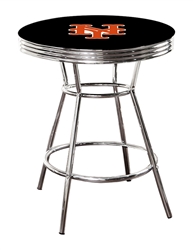 Replacement Black Bar Table Featuring the New York Mets MLB Team Logo Decal with Glass Option