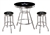 3 Piece Black Pub/Bar Table Featuring the Dallas Cowboys NFL Team Logo Decal Glass Top and 2-29" Colored Vinyl Covered Swivel Seat Cushions with Team Logo Decals