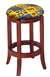 1 - 24" Tall Wood Bar Stool with a Cherry Finish Featuring a Bruins Hockey Team Logo Fabric Covered Swivel Seat Cushion