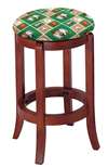 1 - 24" Tall Wood Bar Stool with a Cherry Finish Featuring a Celtics Basketball Team Logo Fabric Covered Swivel Seat Cushion