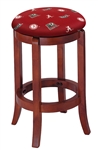 1 - 24" Tall Wood Bar Stool with a Cherry Finish Featuring a Crimson Tide Football Team Logo Fabric Covered Swivel Seat Cushion