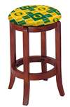 1 - 24" Tall Wood Bar Stool with a Cherry Finish Featuring a Ducks Football Team Logo Fabric Covered Swivel Seat Cushion