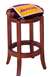 1 - 24" Tall Wood Bar Stool with a Cherry Finish Featuring a Lakers Basketball Team Logo Fabric Covered Swivel Seat Cushion