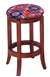 1 - 24" Tall Wood Bar Stool with a Cherry Finish Featuring a Pistons Basketball Team Logo Fabric Covered Swivel Seat Cushion