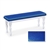 Blue Glitter Vinyl White Finish Wooden Dining Bench