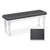 Silver  Textured Vinyl White Finish  Wooden Dining Bench
